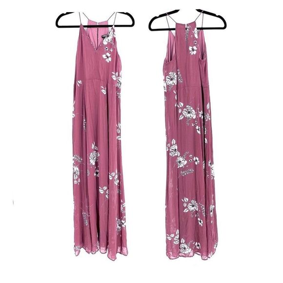 Nwt Express Floral Maxi Dress XS Halter Strap Pink - Picture 1 of 10